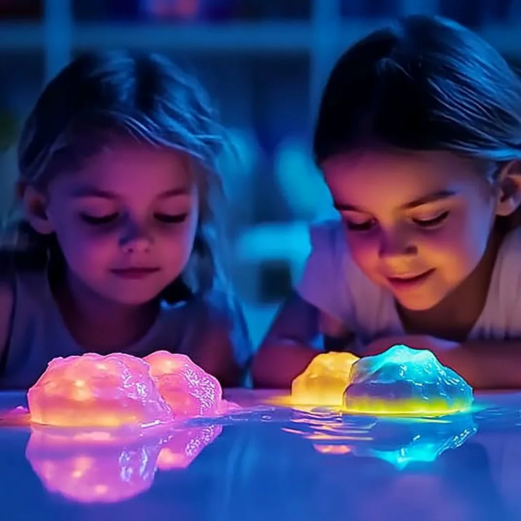 Image of easy glow in the dark playdough for kids' crafts and activities.