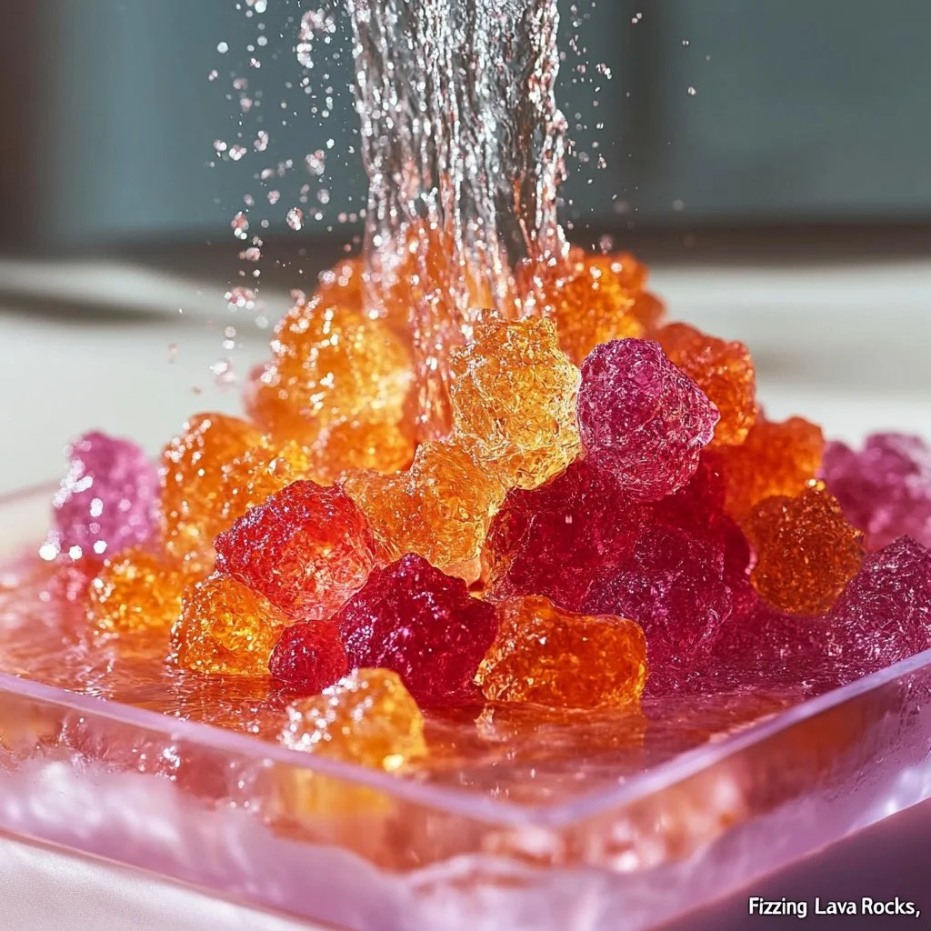 Fizzing lava rocks ideal for landscaping and creative projects.