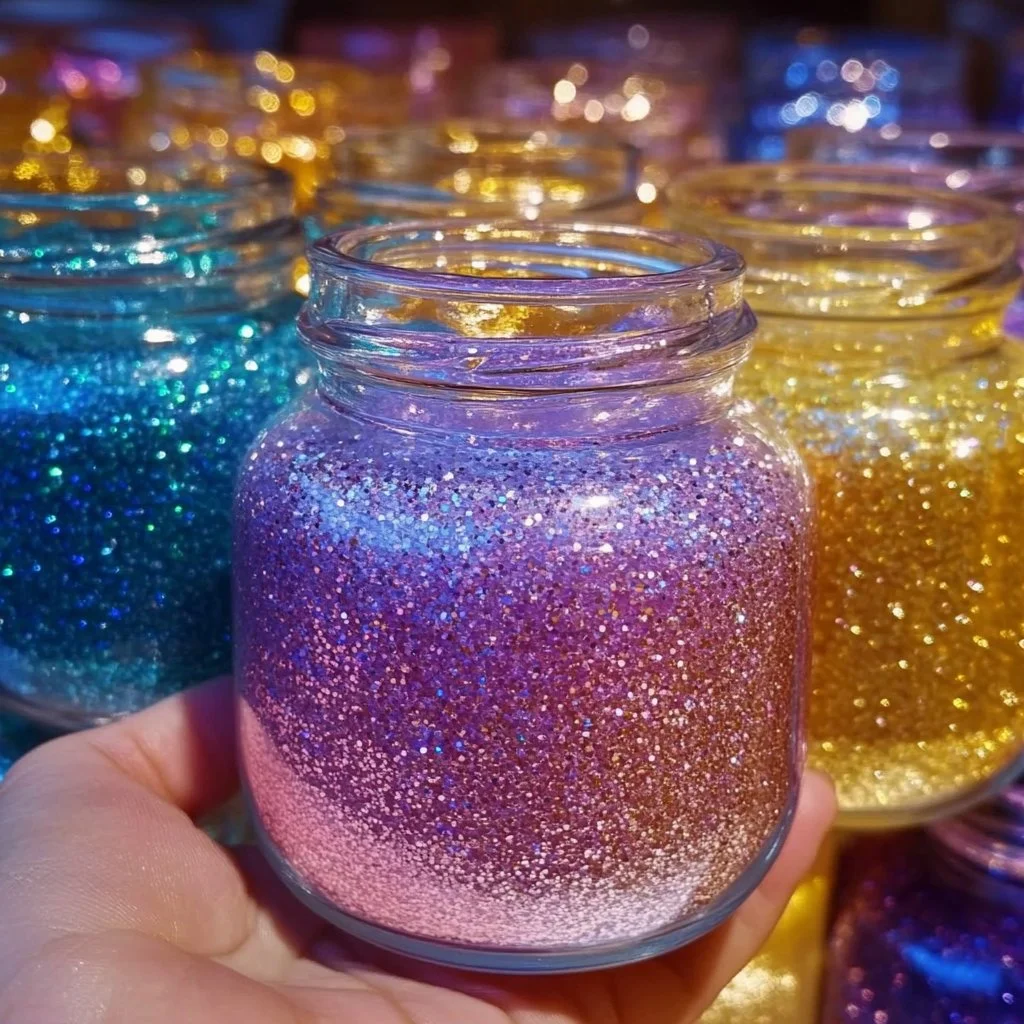 Glitter Gel Air Fresheners in various colors and fragrances for home scenting