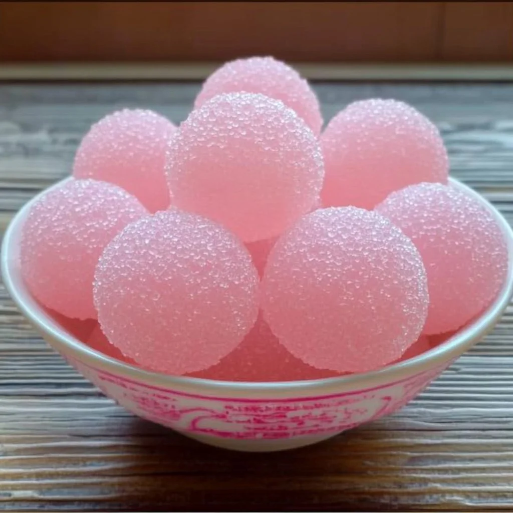 A colorful assortment of homemade bubble gum chews in various flavors.