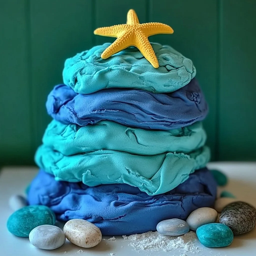 Children playing with colorful ocean playdough in a themed activity