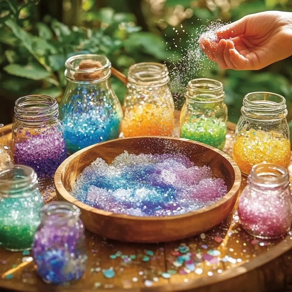 Group conducting an Outdoor Potion Experiment in nature