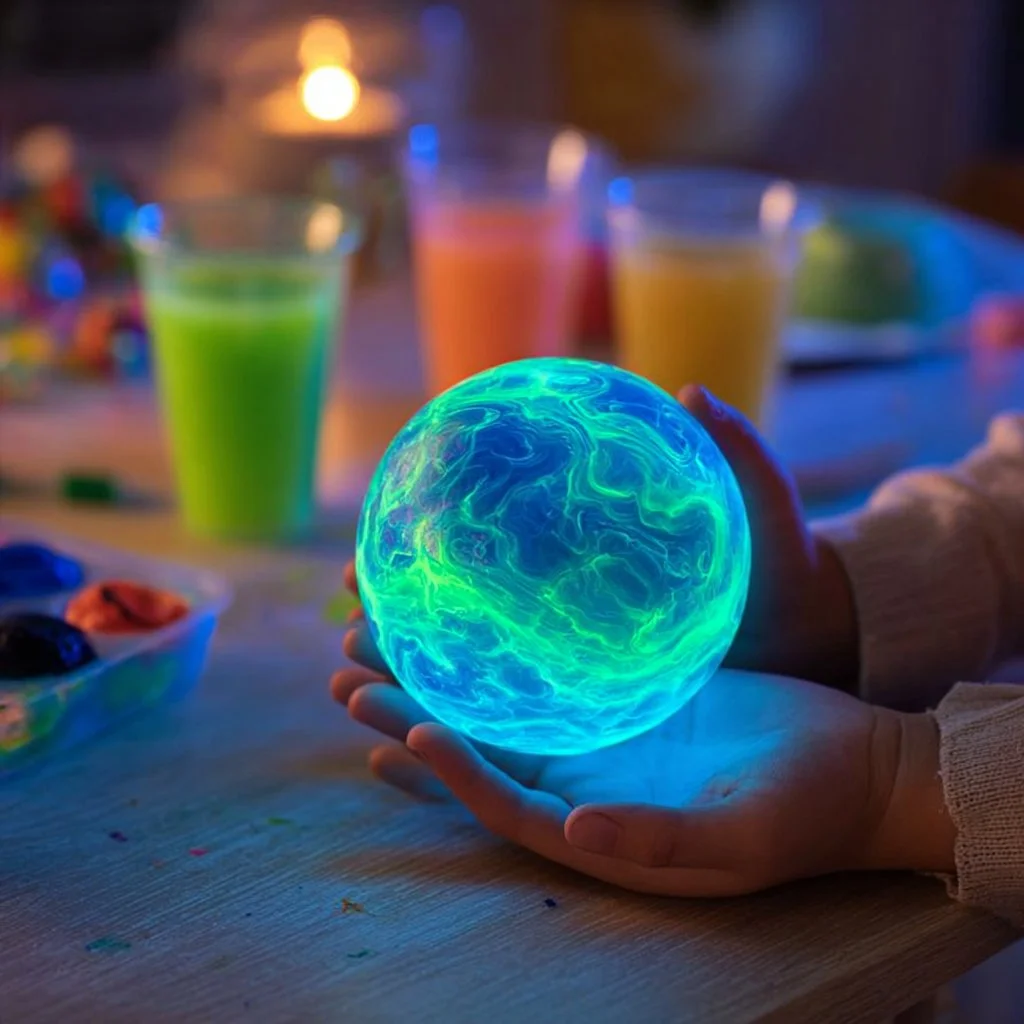 Colorful Swirl Glowing Bounce Ball for outdoor fun and play
