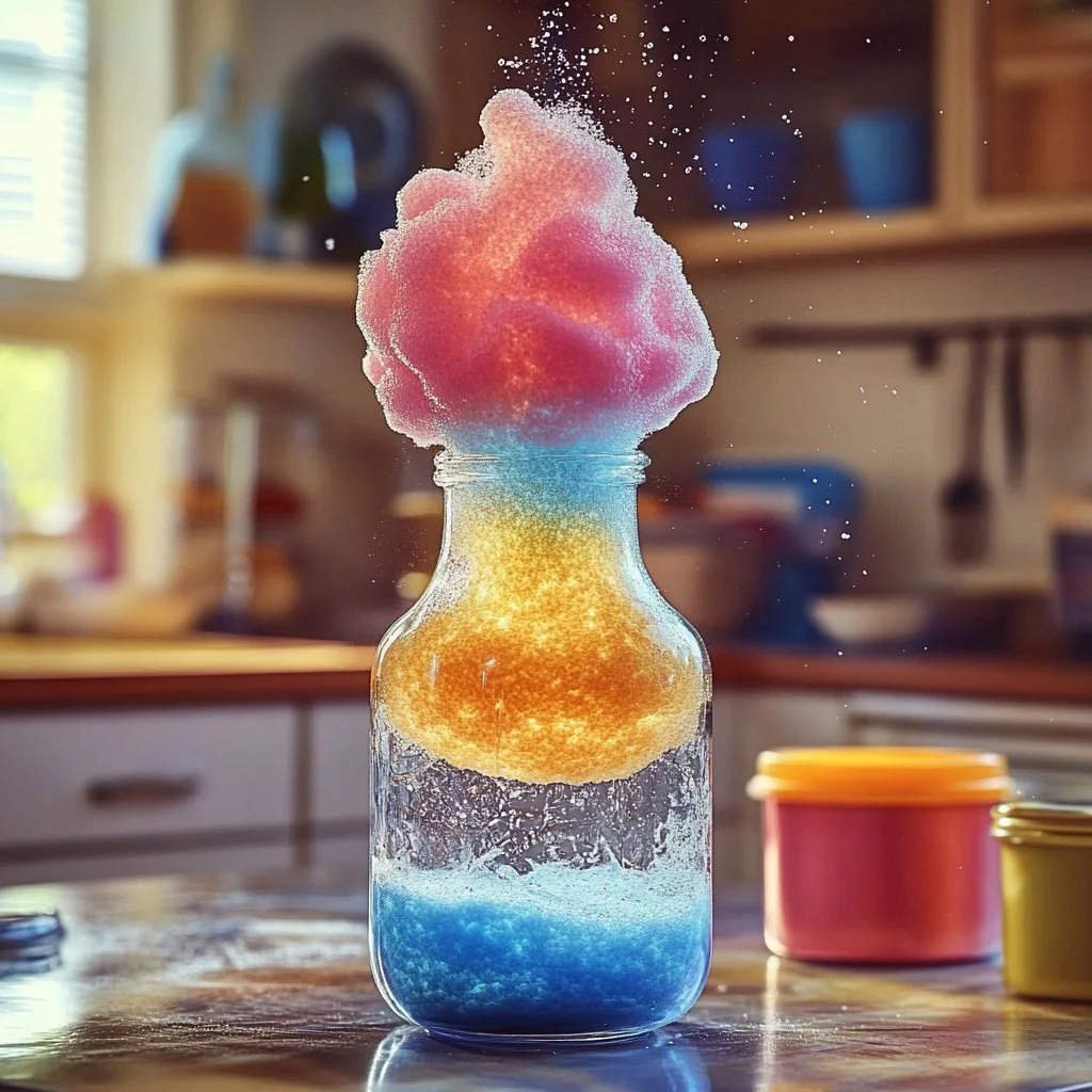 Balloon baking soda experiment demonstrating chemical reactions with kids