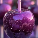 A colorful assortment of candy apples with shiny coatings and festive toppings.