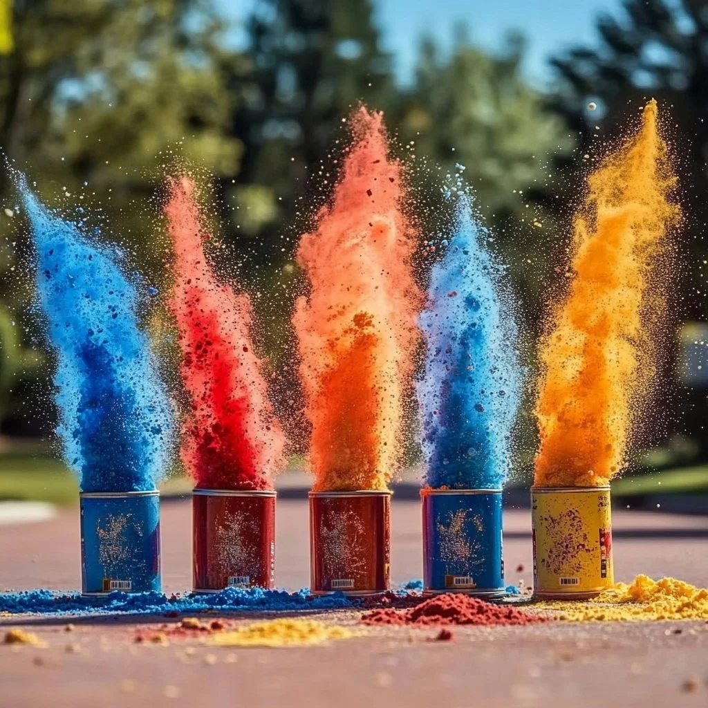 A fun DIY project demonstrating Chalk and Vinegar Pop Rockets with vibrant colors.