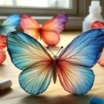 Colorful chromatography coffee filter butterflies showcasing separation techniques.