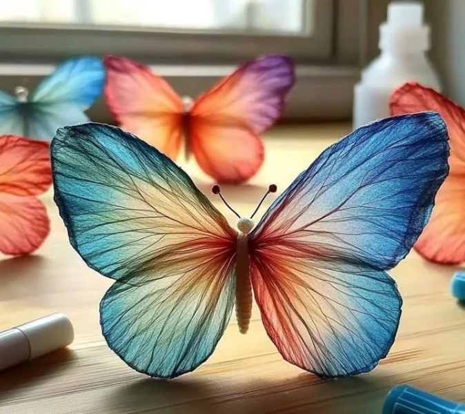 Colorful chromatography coffee filter butterflies showcasing separation techniques.