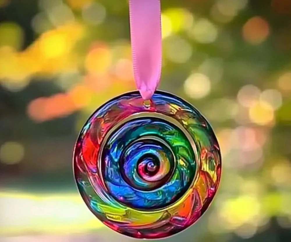DIY suncatcher made with clear glue for vibrant sunlight reflections