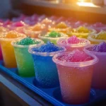 Kids conducting the Colorful Fizz Experiment with vibrant reactions in a lab setting.