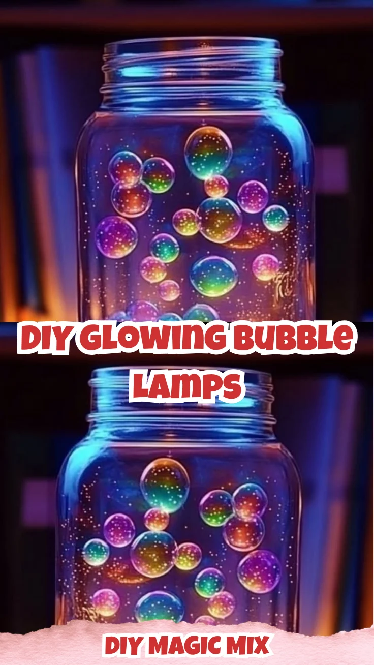 DIY glowing bubble lamps creating a colorful and enchanting home decor
