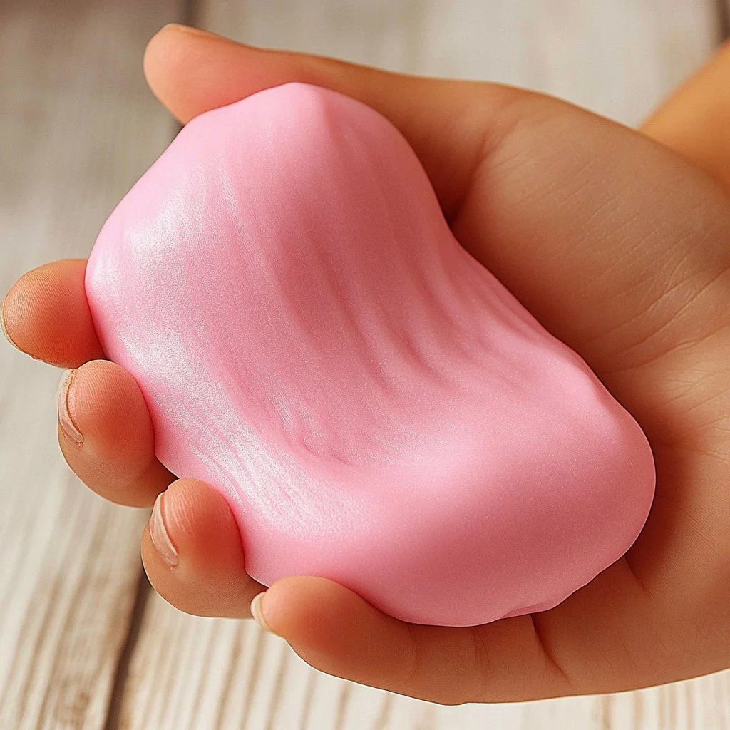 Colorful DIY no-glue soap slime in a bowl