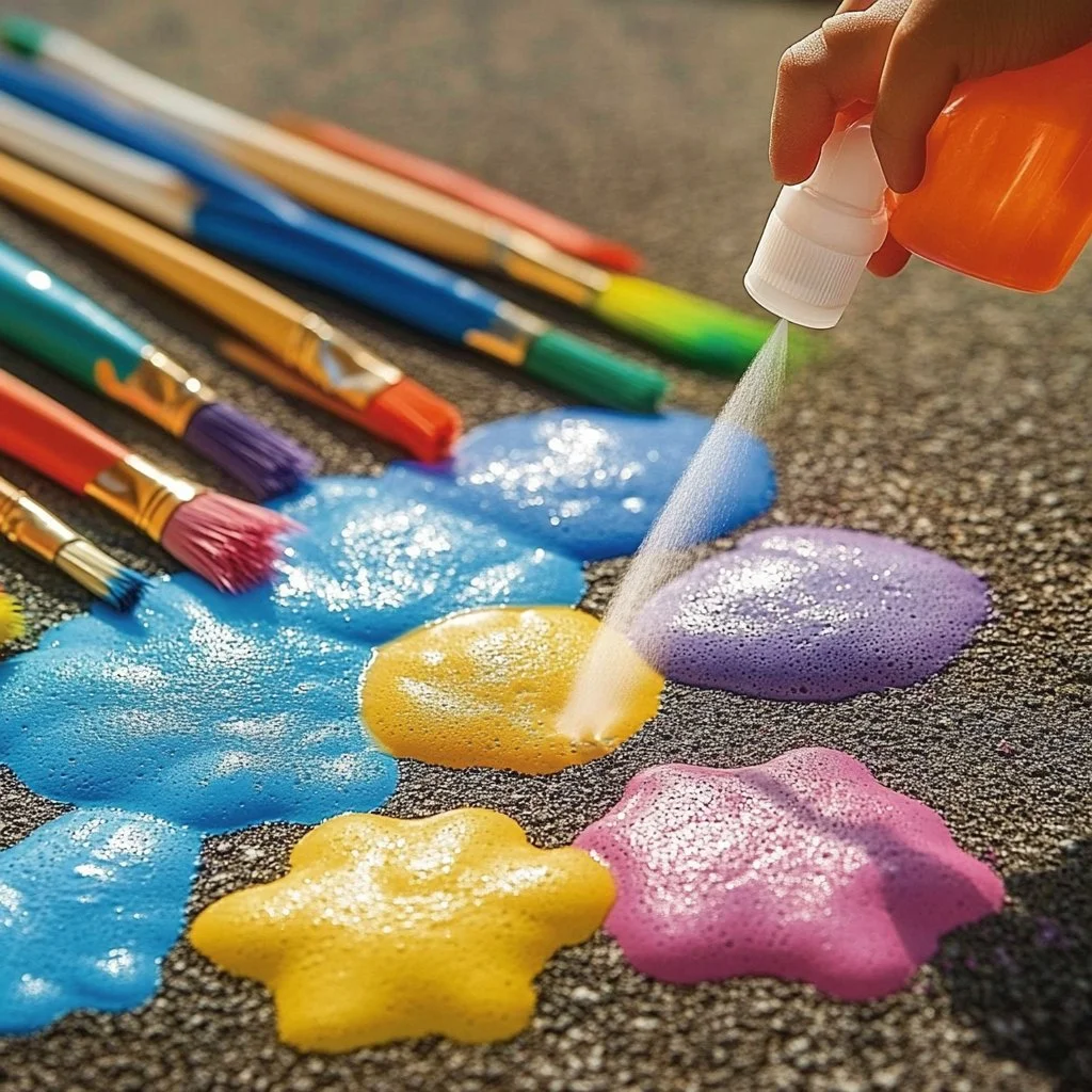 Can of fizzy chalk paint in various colors for DIY projects and home decor.
