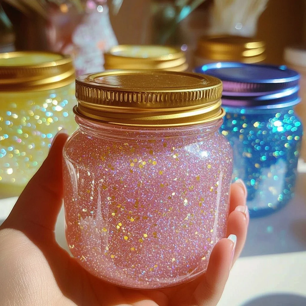 Glitter Gel Air Fresheners in various scents enhancing home decor.