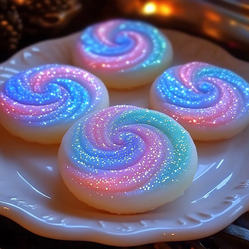 Glow-in-the-Dark Cotton Candy Cookies with vibrant colors and unique flavors