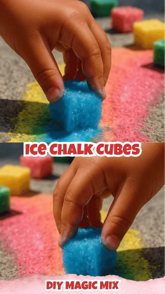 Vibrant Ice Chalk Cubes in various colors for outdoor fun and creativity