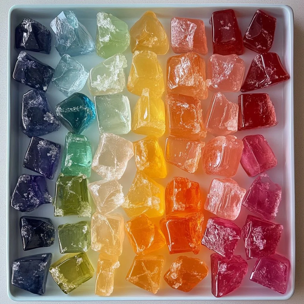 Vibrant jelly crystals for delicious dessert creations.