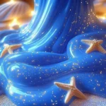 Colorful ocean slime made with a fun recipe for kids