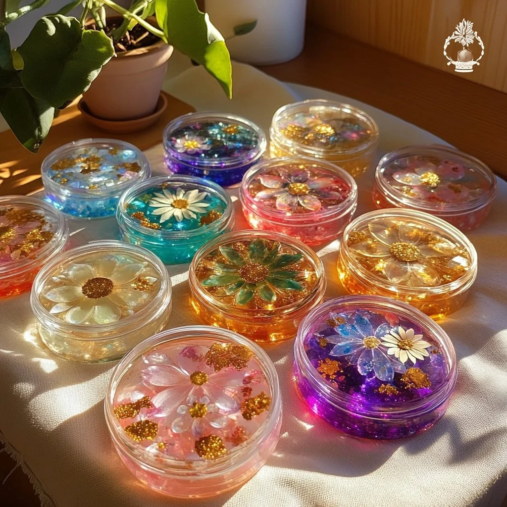 Colorful plastic lid suncatcher craft with glue for home decor
