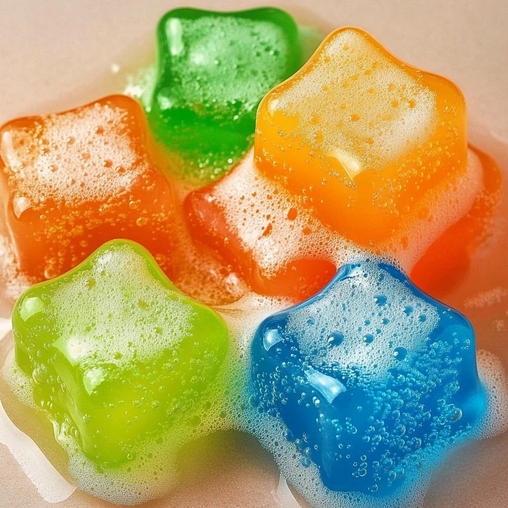 Colorful Rainbow Ice cubes created during the Rainbow Ice Experiment