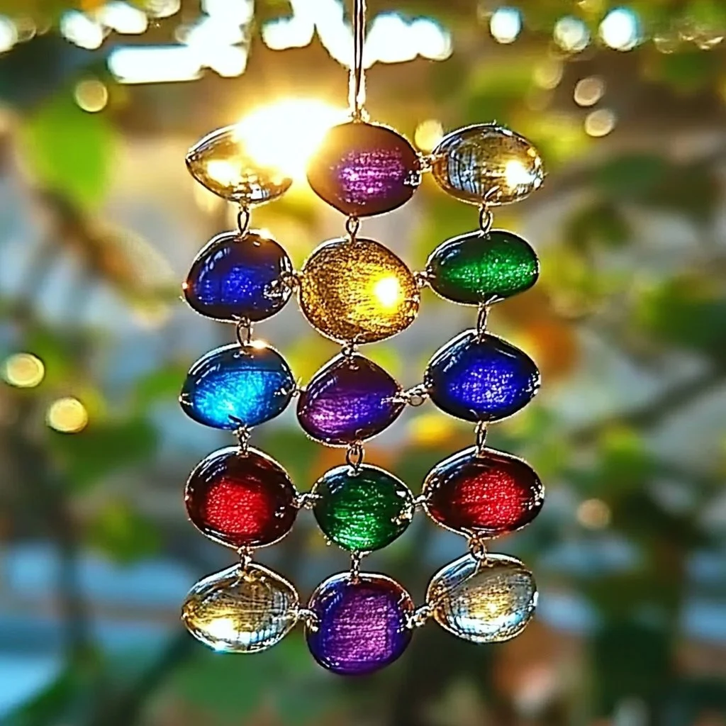 Colorful homemade suncatcher crafted using a simple recipe
