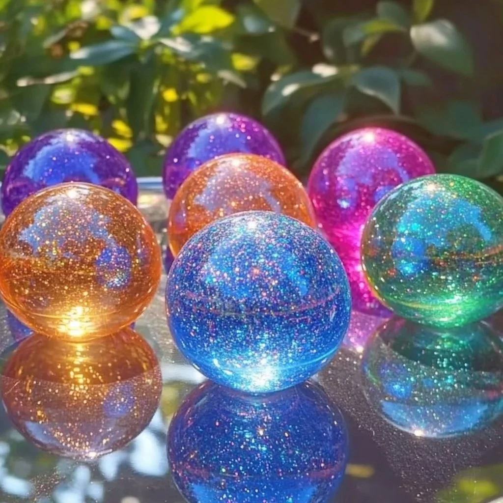 Colorful DIY super bouncy balls on a table