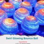 Swirl Glowing Bounce Ball illuminated in vibrant colors, perfect for outdoor fun