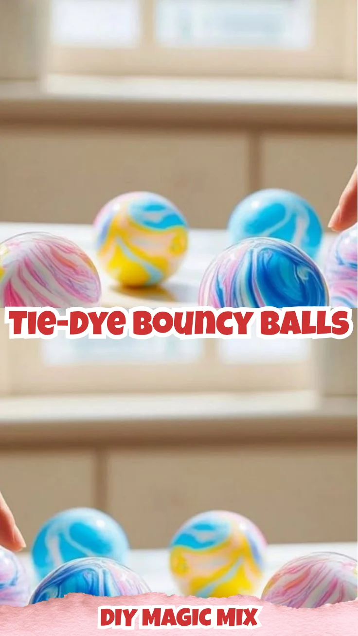 Colorful tie-dye bouncy balls for fun and play