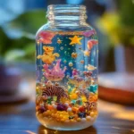 Zoo Mini Sensory Bottle with colorful animals and soothing liquid for sensory play.