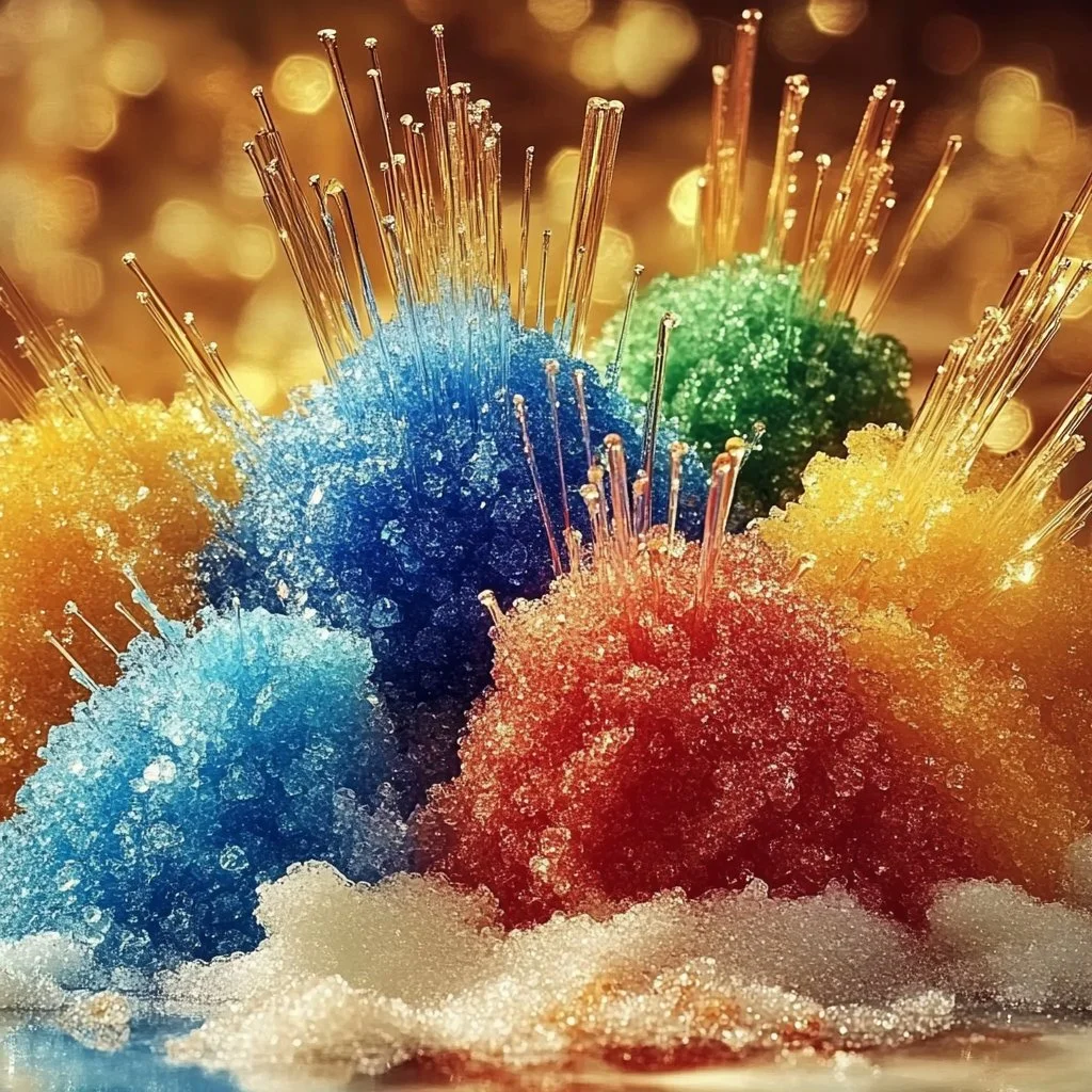 Vibrant Fireworks Rainbow Sugar Explosion showcasing colorful candies and sprinkles.