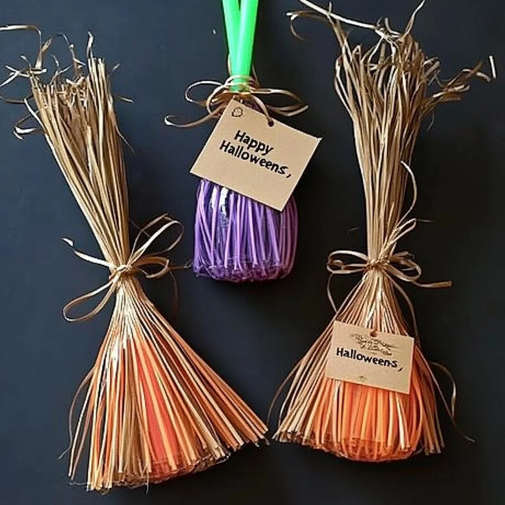 Colorful Glow Stick Broomsticks for Halloween fun and festive events