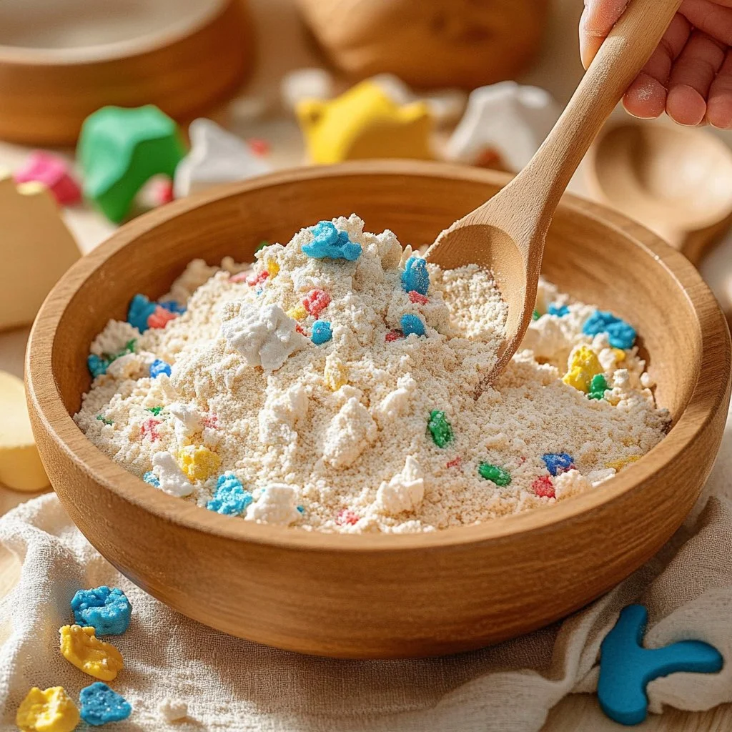 Colorful homemade play dough in various shapes and sizes.