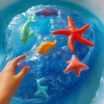 Illustration of ocean ice melt activity affecting marine ecosystems.