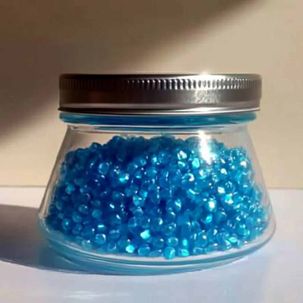A collection of colorful scented water beads in a decorative bowl.