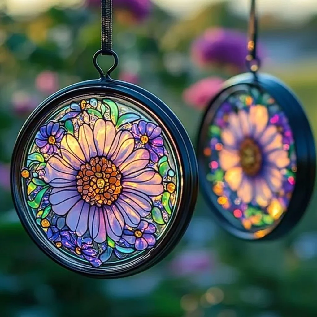Colorful Sun Catchers casting vibrant light patterns in a sunny room