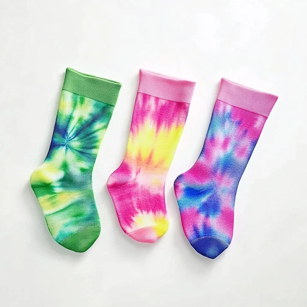 Colorful tie dye socks for a stylish and vibrant wardrobe addition