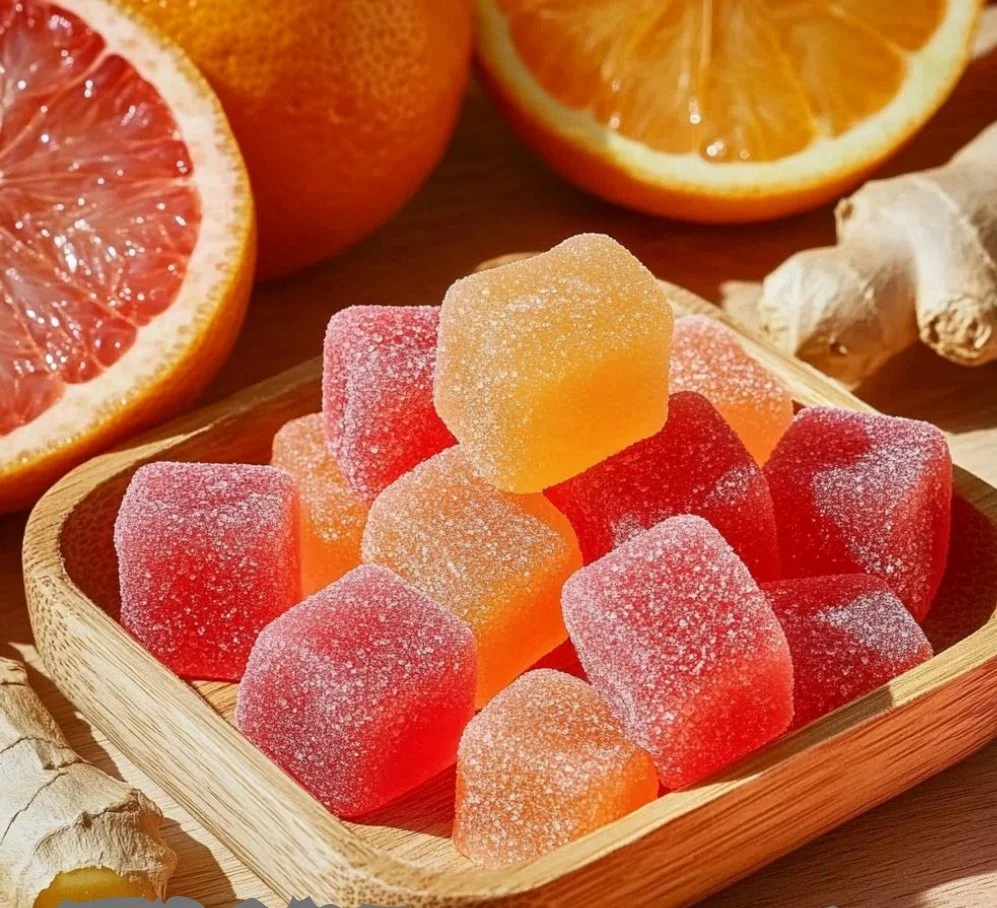 All-natural citrus-strawberry gummies in a vibrant package