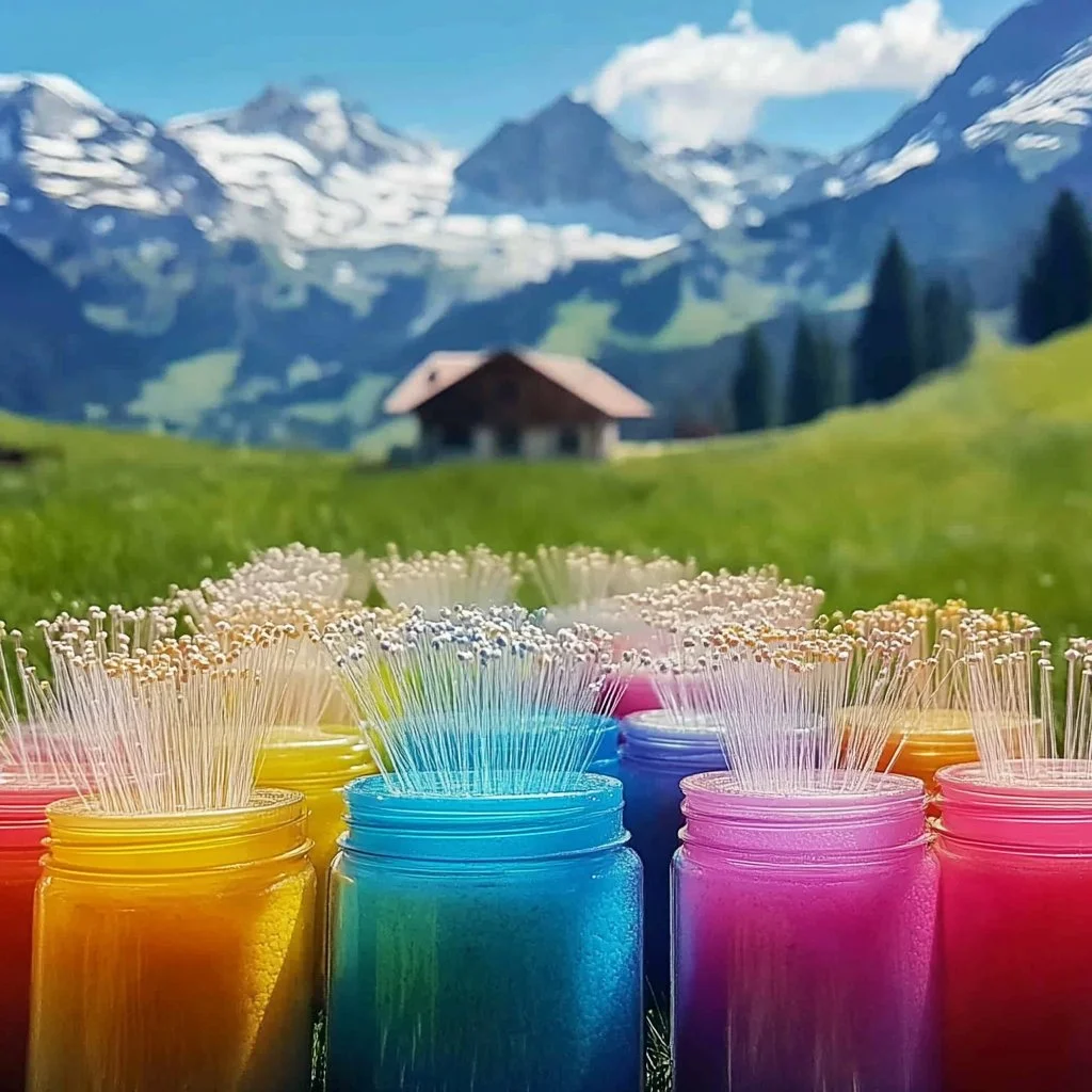 Baking soda and vinegar fireworks experiment in action