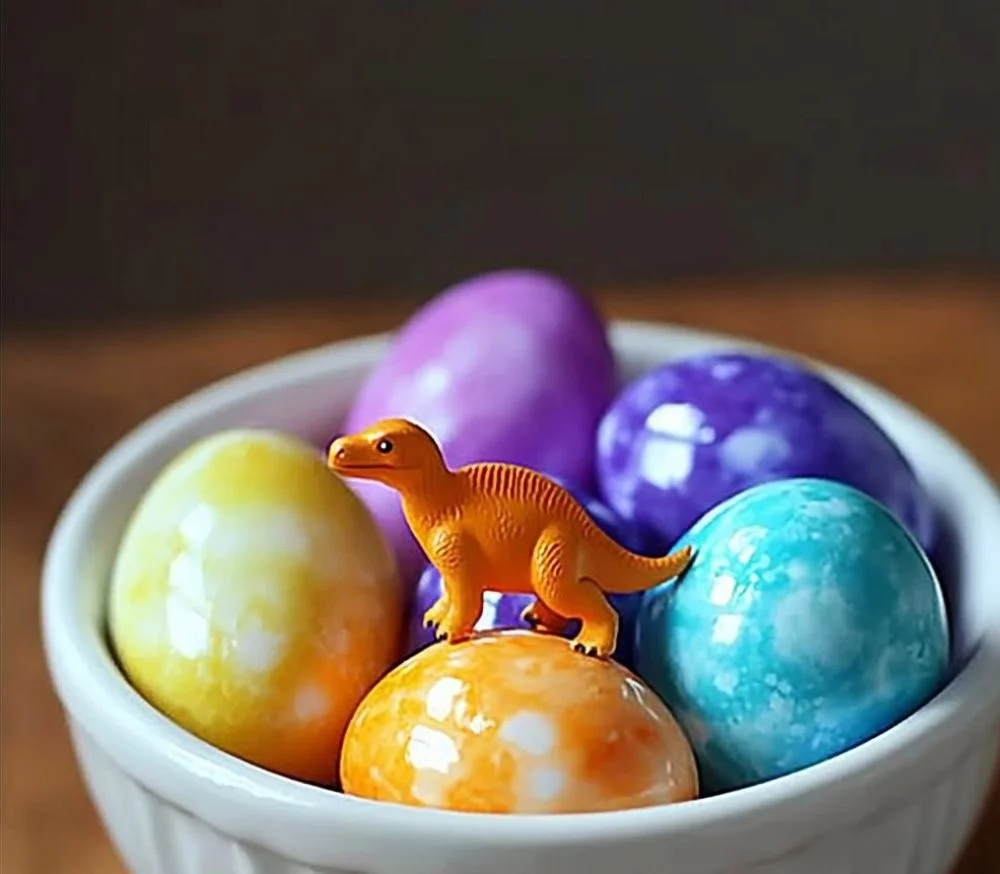 Homemade baking soda dinosaur eggs for kids' science activities