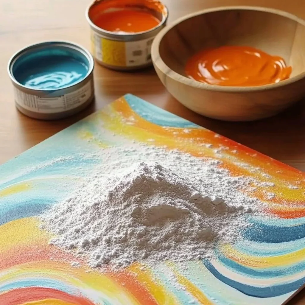 Vibrant artwork created using baking soda painting techniques