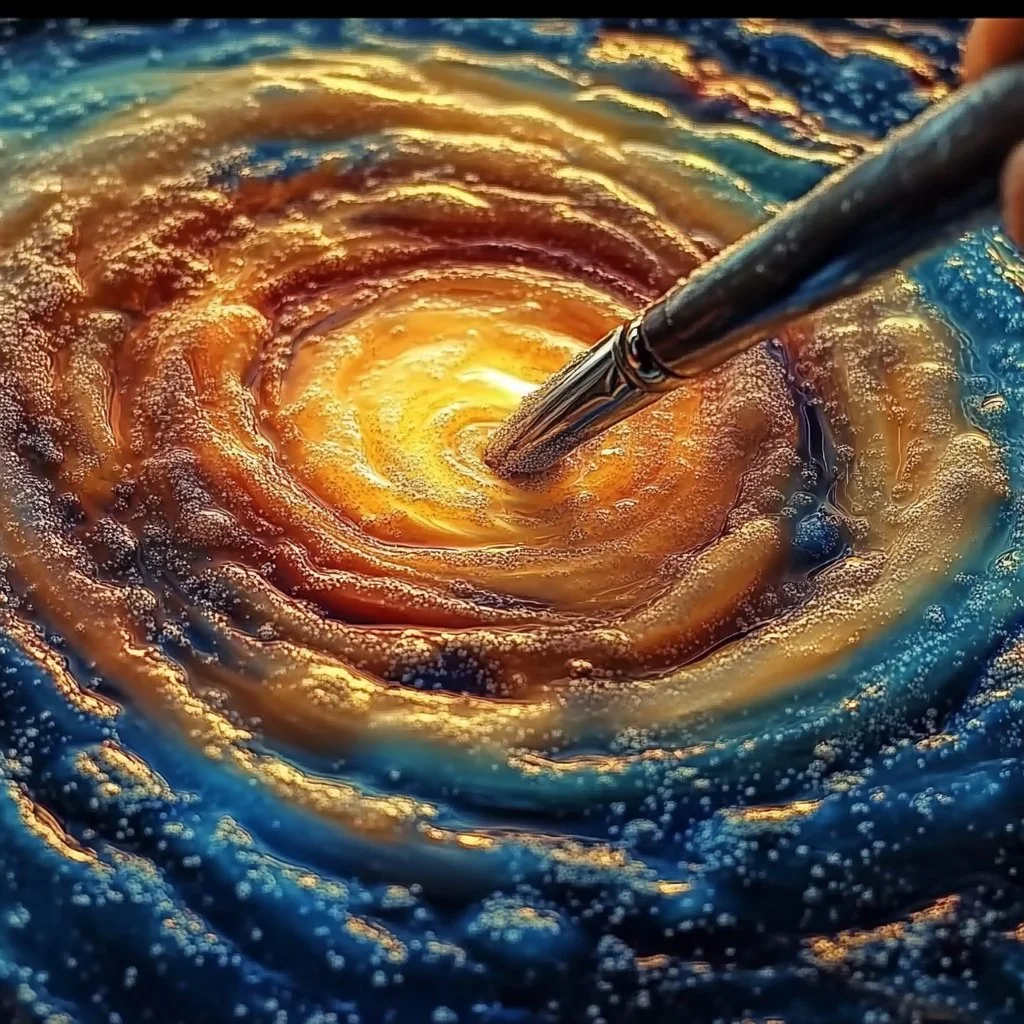 A colorful baking soda painting showcasing unique textures and artistic techniques.