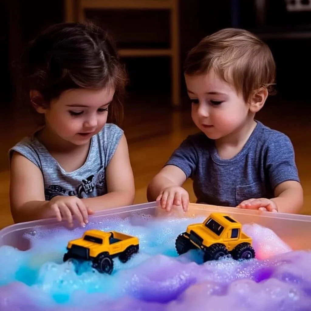 Bubble foam material used in packaging and cushioning applications.