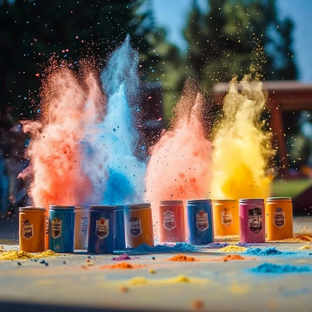 Chalk and vinegar pop rockets experiment in action