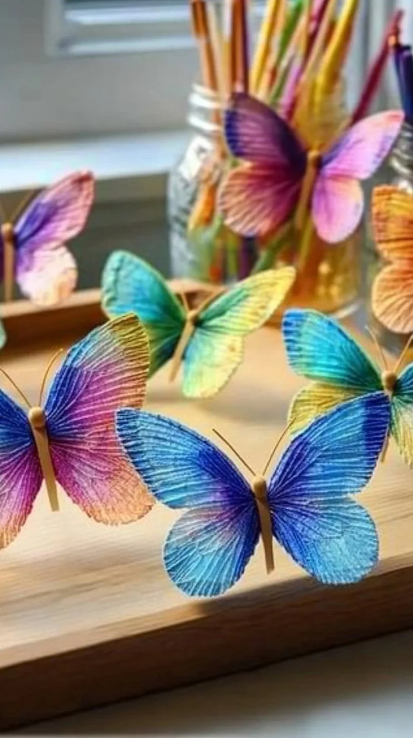 Chromatography coffee filter butterflies illustrating color separation technique.