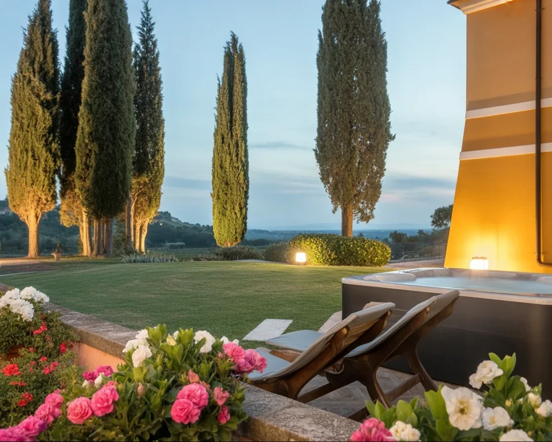 Serene backyard wellness retreat design featuring yoga deck and tranquil garden.