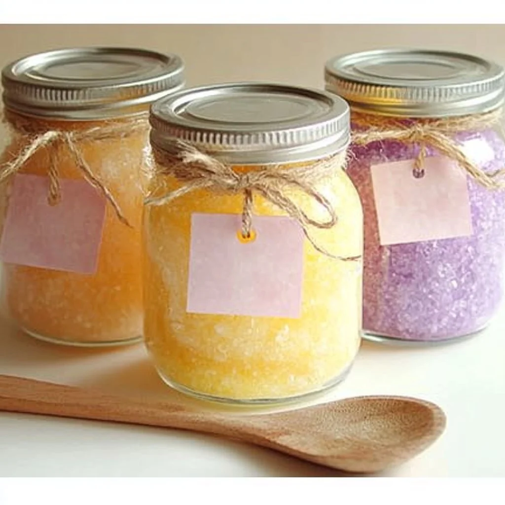 DIY sugar scrub recipe for soft skin with natural ingredients