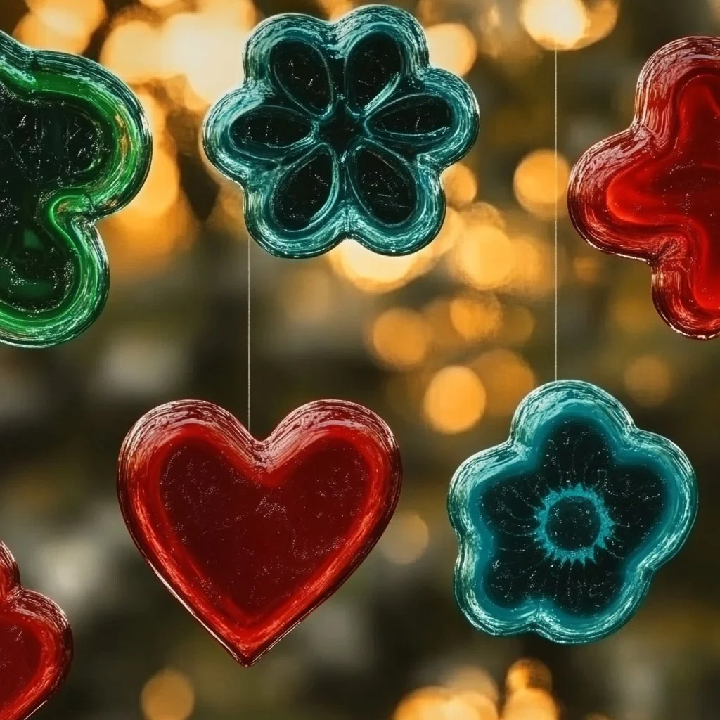 DIY window clings made with glue and food coloring for vibrant decorations