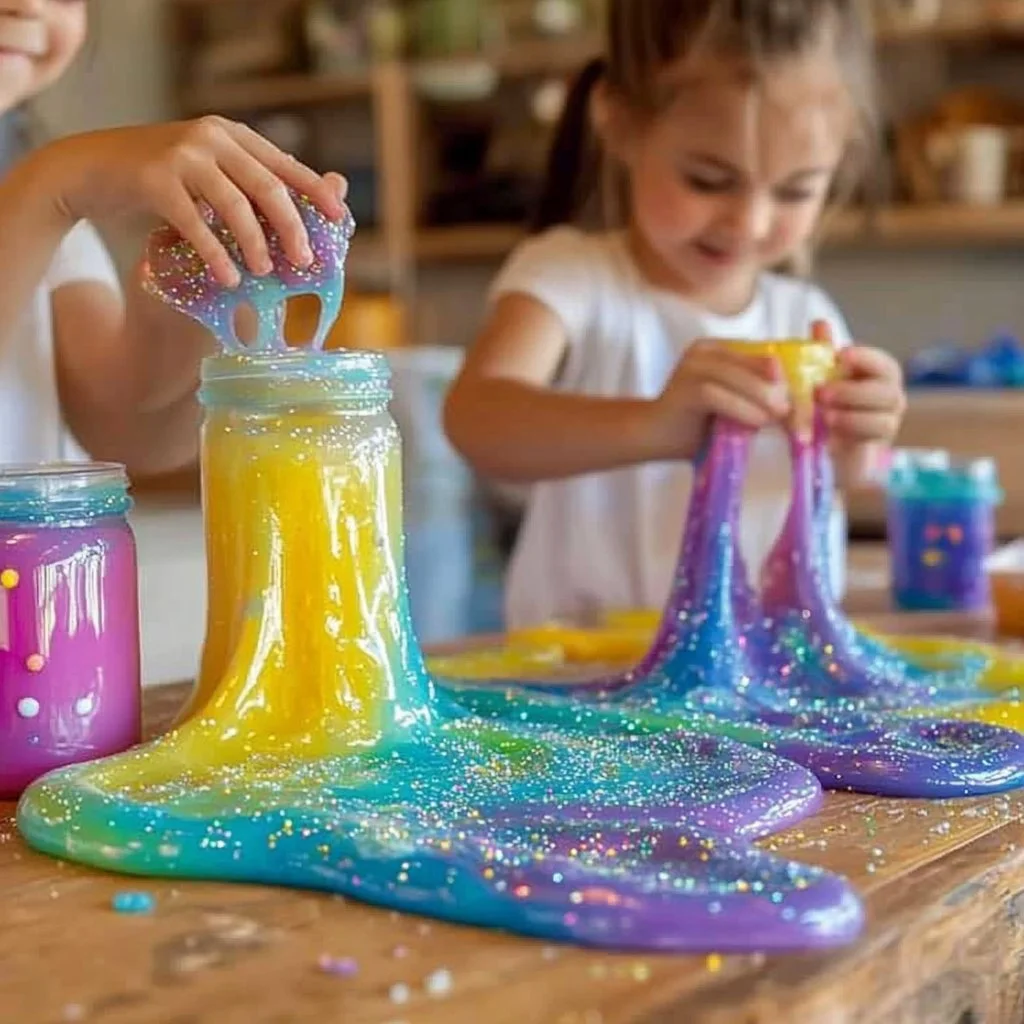 Easy slime recipe for colorful and safe DIY slime activities
