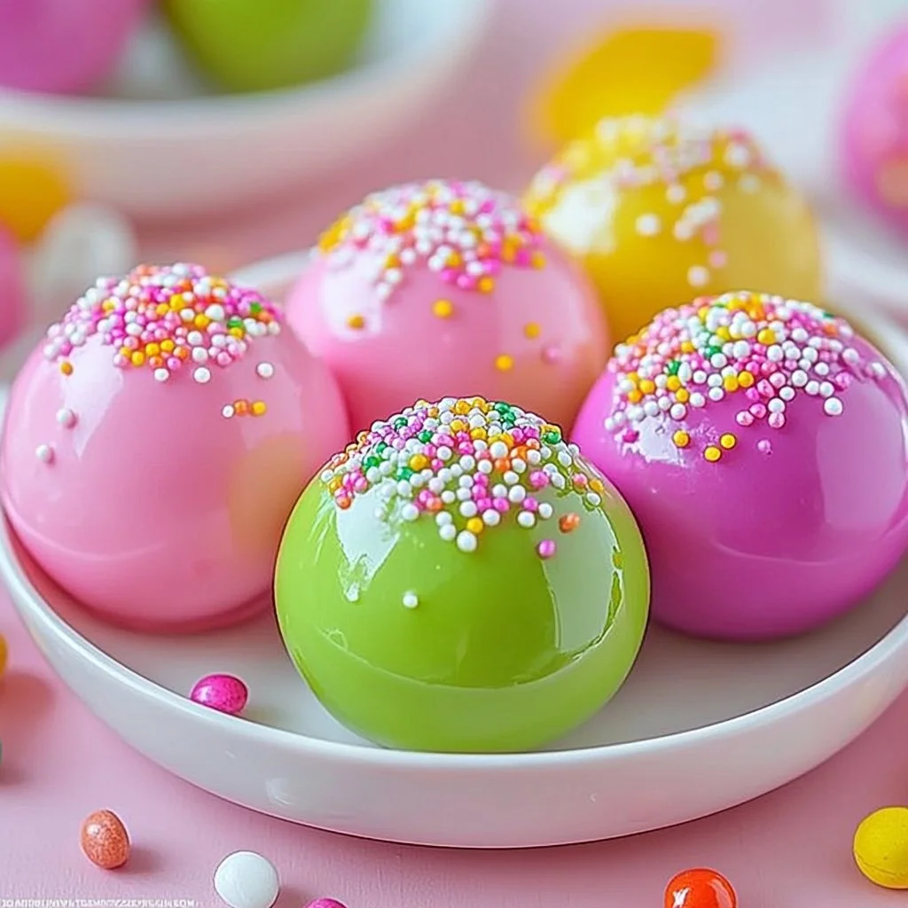 Colorful edible slime candy balls in a fun, playful arrangement