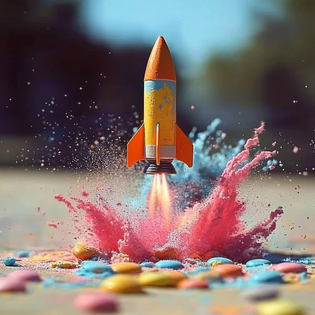 Alka-Seltzer rockets powered by film canisters launching into the air.